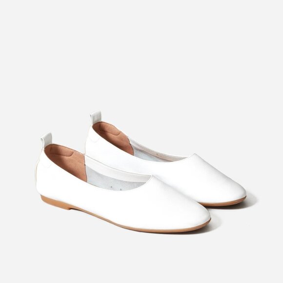 EVERLANE The Italian Leather Day Glove Flat in White size 11 WORN - Picture 2 of 14